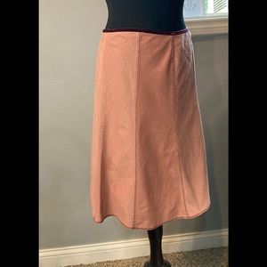 THE LIMITED - Light rose-colored fine corduroy midi skirt.